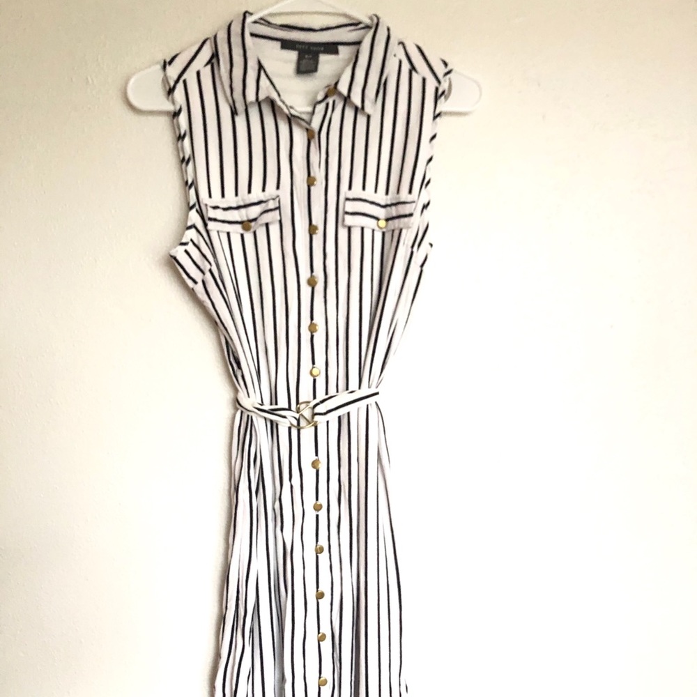 Black and White Button Down Dress